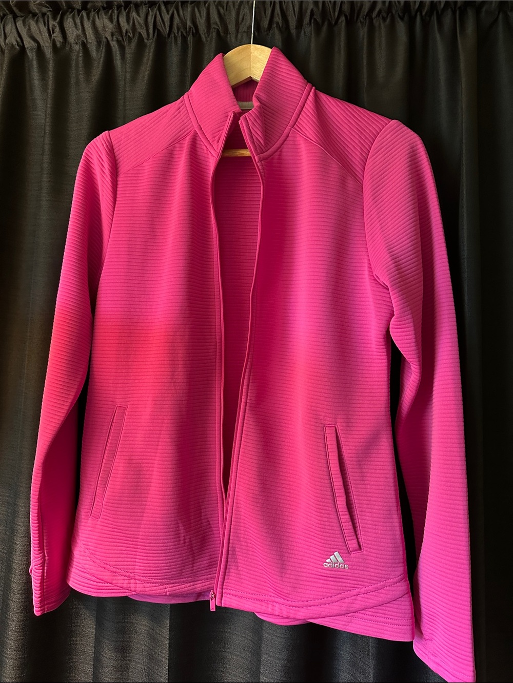 adidas Women's Hot Pink Full-Zip Bomber Jacket